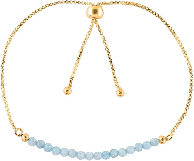 Dainty Natural Gemstone Slider Bolo Bracelet for Women