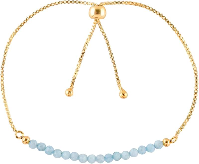 Dainty Natural Gemstone Slider Bolo Bracelet for Women