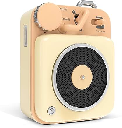 Small Retro Bluetooth Speaker with Loud Sound and Lanyard