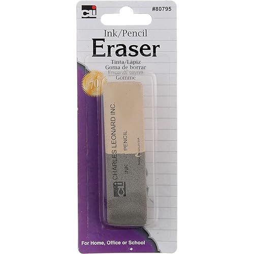 Two-Sided Gray and White Ink and Pencil Eraser