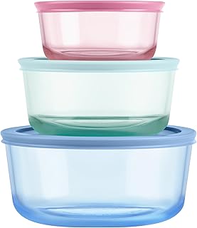Set of 3 Tinted Glass Food Storage Containers