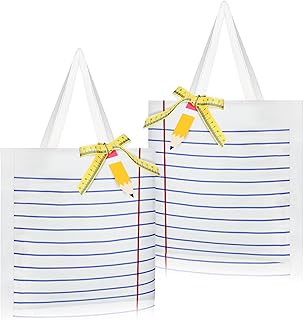 Christmas Teacher Gifts Set with Tote, Notebook, Cards, and Ribbon