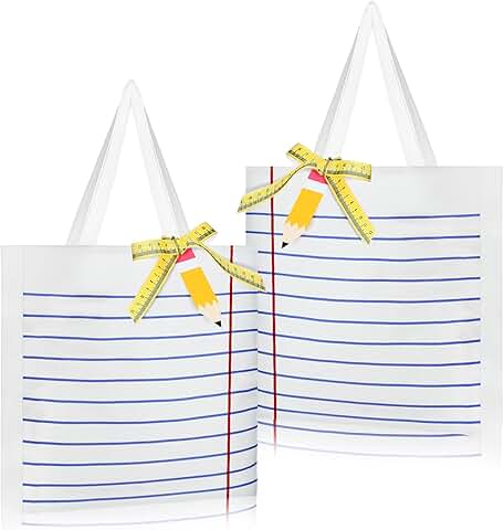 Christmas Teacher Gifts Set with Tote, Notebook, Cards, and Ribbon