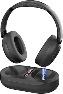 Wireless TV Headphones with Noise Cancelling and Long Battery