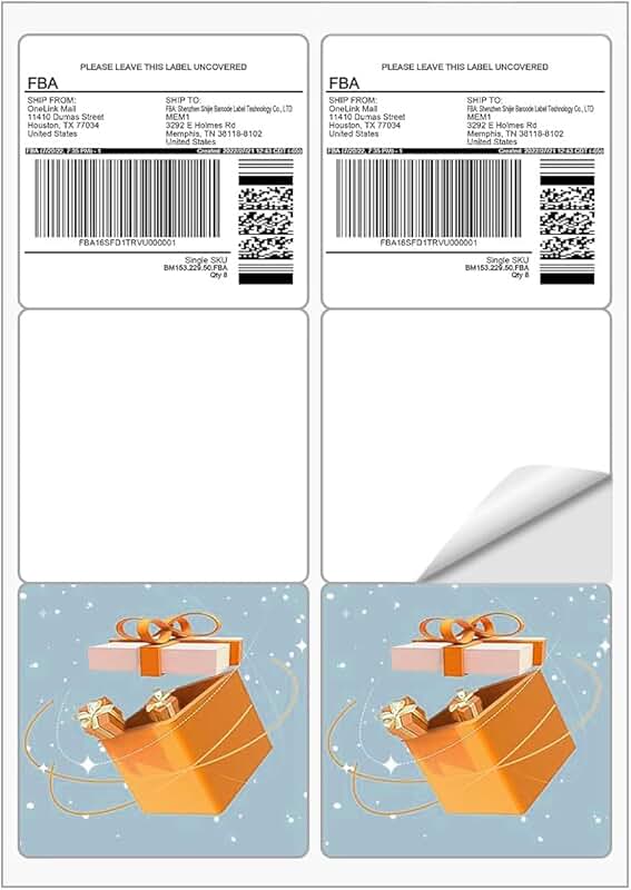 Shipping Address Labels, 600 Pack, Printable, 8.5" x 11"
