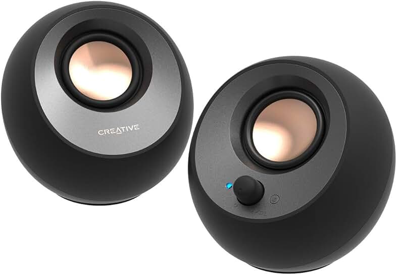 Minimalist USB-C Desktop Speakers with Bluetooth and Clear Audio