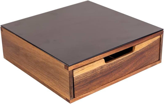 Rustic Wood Remote Control Holder with 3 Compartments