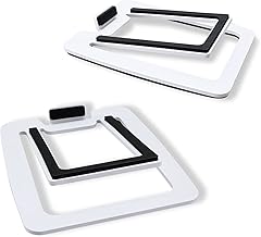 Tilted Desk Speaker Stands for 2-3 Inch Monitors, White
