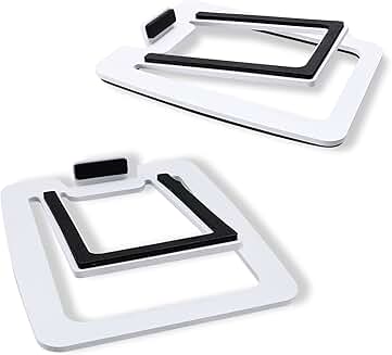 Tilted Desk Speaker Stands for 2-3 Inch Monitors, White