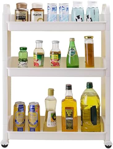 Slim 3-Tier Rolling Storage Cart for Laundry and Home