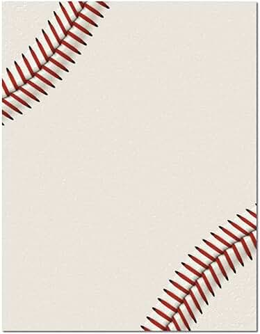Baseball Letterhead Paper, 25 Sheets