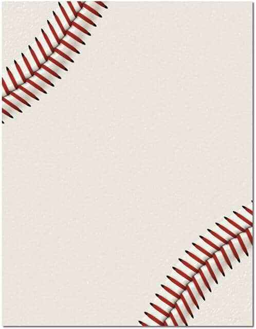 Baseball Letterhead Paper, 25 Sheets