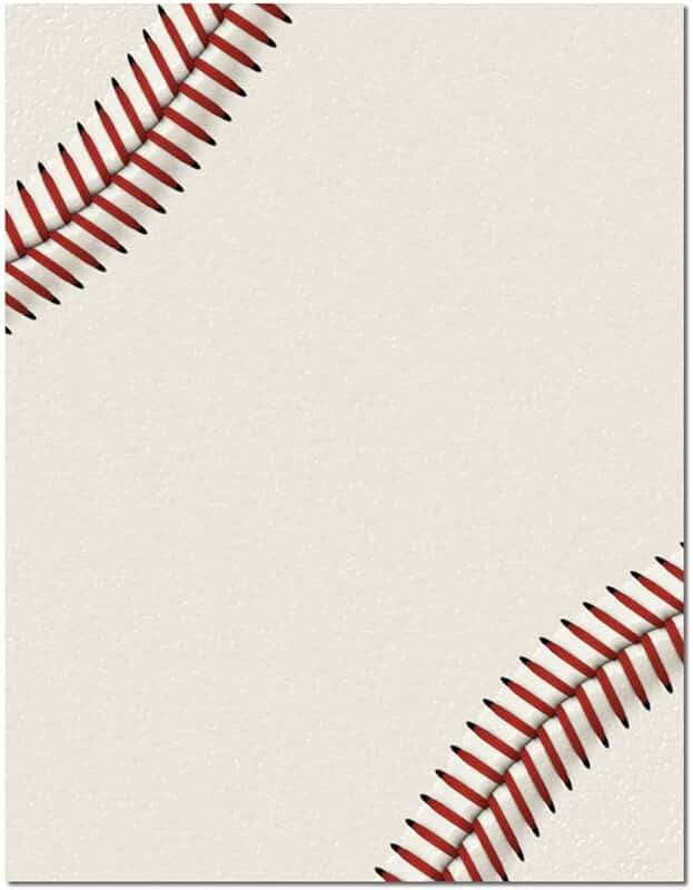 Baseball Letterhead Paper, 25 Sheets