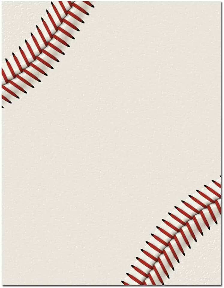 Baseball Letterhead Paper, 25 Sheets