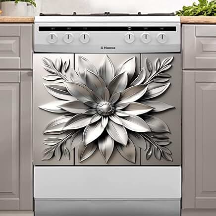 Stainless Steel Flower Magnetic Dishwasher Cover