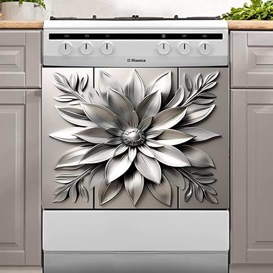Stainless Steel Flower Magnetic Dishwasher Cover