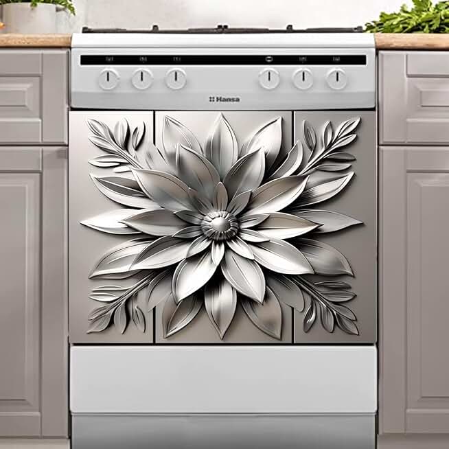 Stainless Steel Flower Magnetic Dishwasher Cover