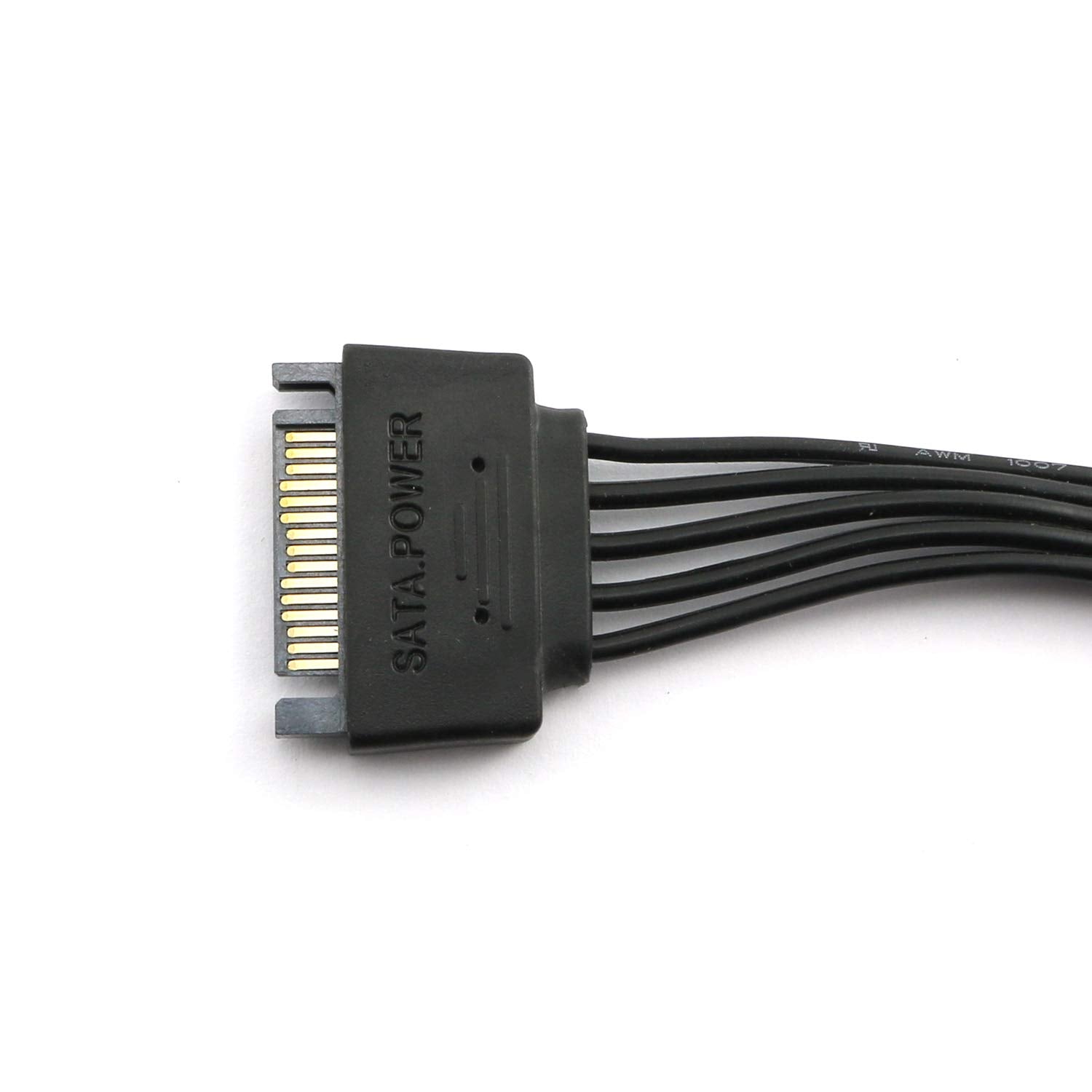 1-Pack SATA 15 Pin Male to 5 SATA 15 Pin Female Power Connector Splitter Cable - 24 Inches