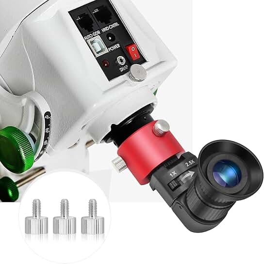 Right Angle Viewfinder with Polar Scope, 360° Rotation, 1X-2.5X Magnification