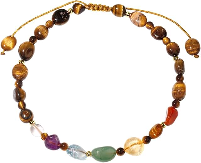 7 Chakra Crystal Beaded Anklet for Women