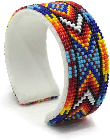 Beaded Native Style Handmade Boho Cuff Bracelet
