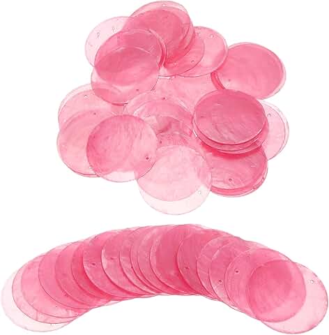 60 Round Pink Shells for Crafts and Decor