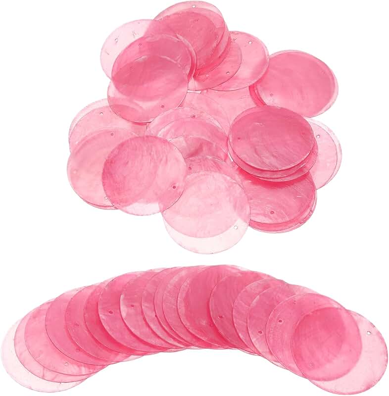 60 Round Pink Shells for Crafts and Decor