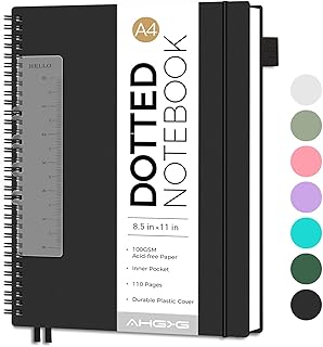 Bullet Dotted Spiral Notebook 8.5" x 11" Black