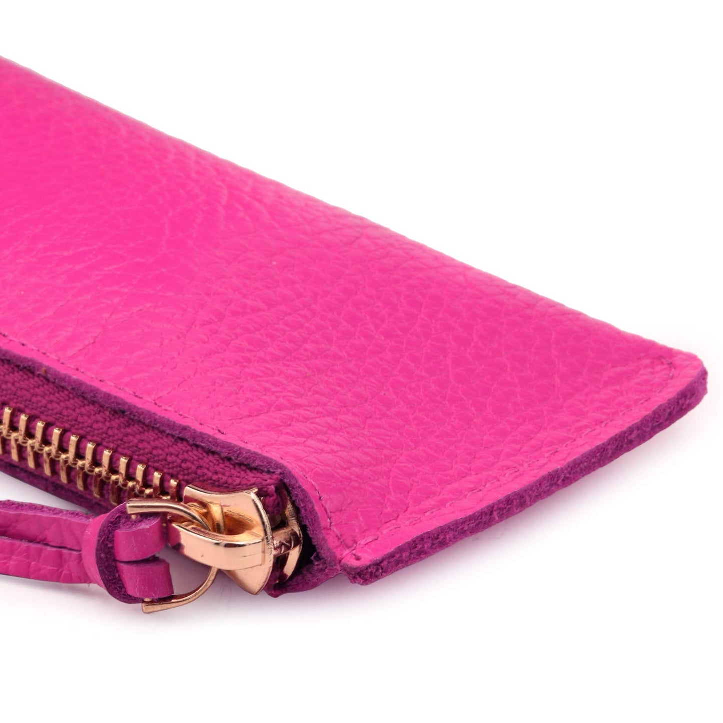 Leather Pen Case with Zipper Closure