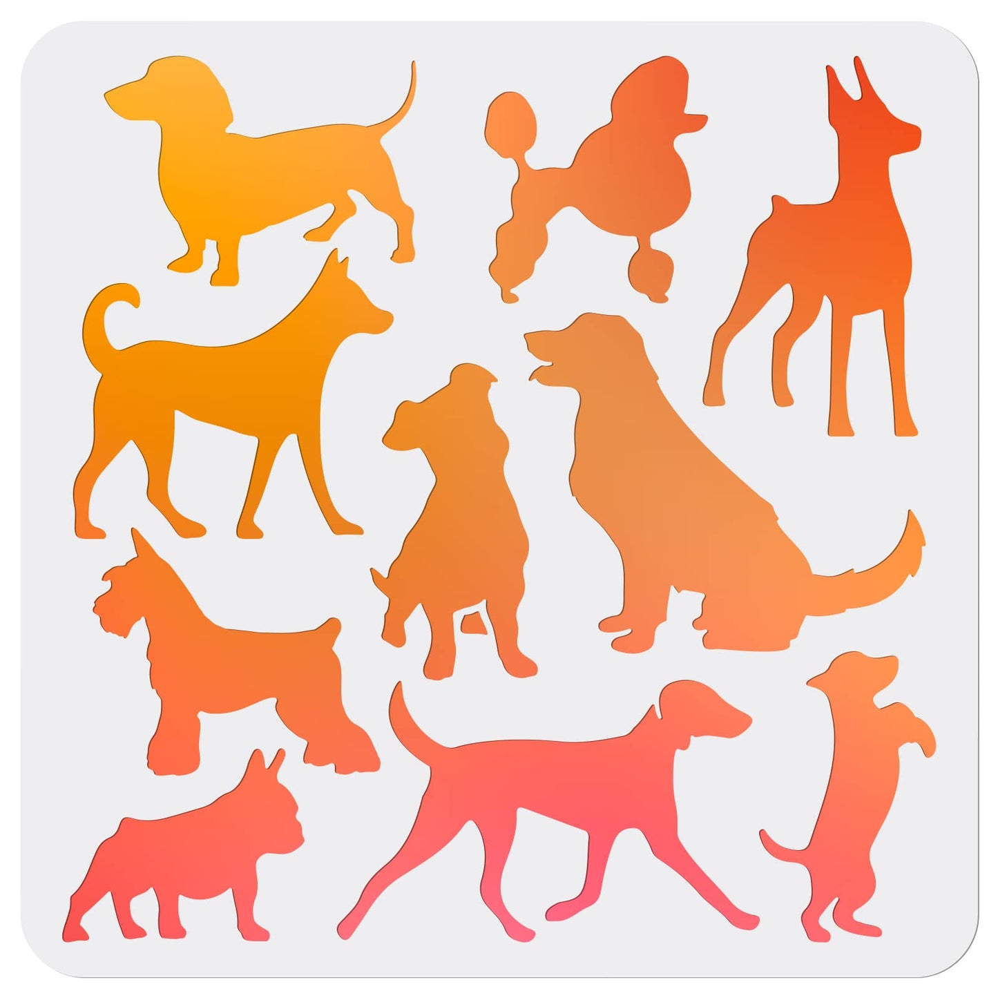 Pet Painting Stencil 11.8x11.8in Dog Breed Patterns