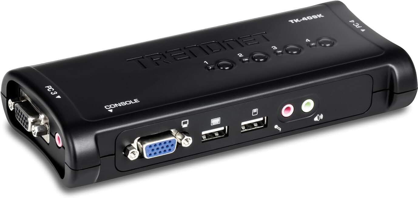 4-Port USB KVM Switch with Audio and VGA
