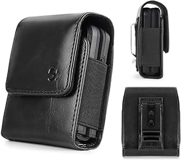Leather vertical phone case for Razr and Galaxy Z Flip models