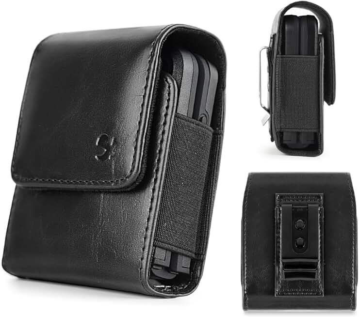 Leather vertical phone case for Razr and Galaxy Z Flip models