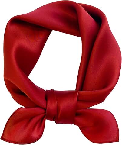 Solid satin square scarf for women