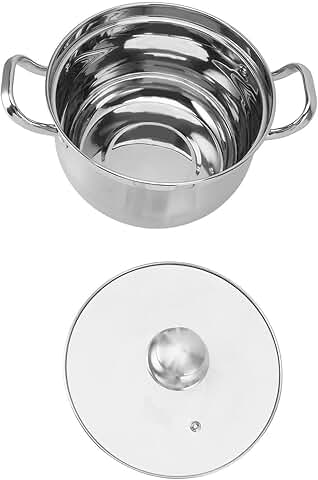 24 cm stainless steel pot with spill-proof and double handle