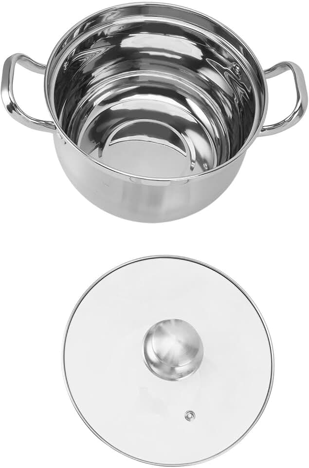 24 cm stainless steel pot with spill-proof and double handle