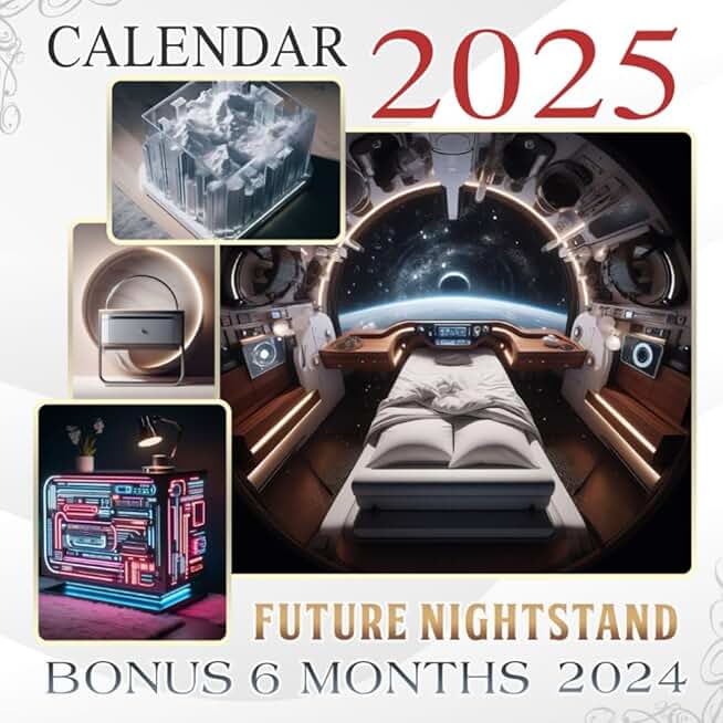 Nightstand Calendar 2025 with Holidays and Notes