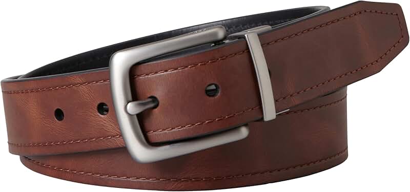 Men's Reversible Black and Brown Leather Belt