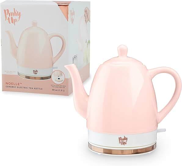 Pink Electric Ceramic Kettle with Gooseneck