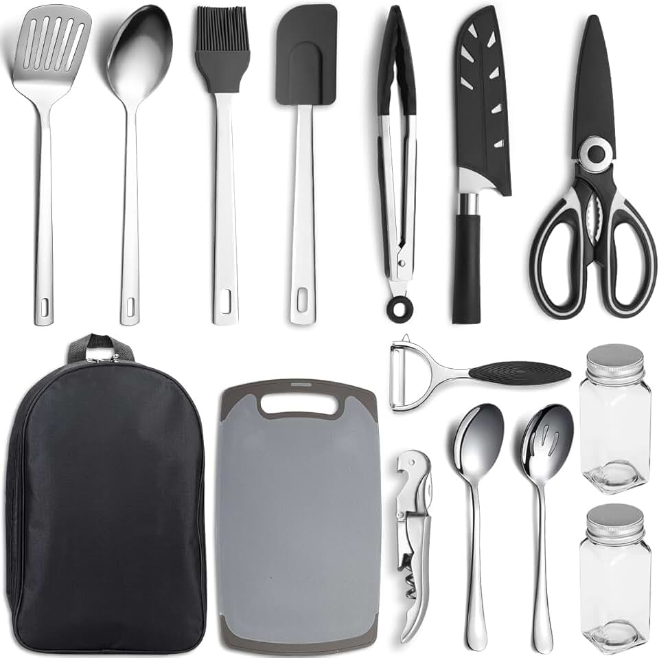 15-Piece Camping Cooking Set for Backpacking and Hiking