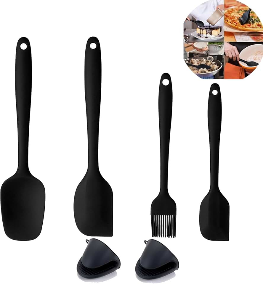 Set of 6 Heat-Resistant Silicone Spatulas for Cooking and Baking