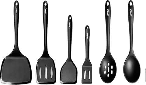 Silicone Spatula and Large Cooking Spoon Set