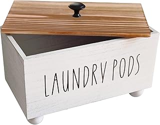 Rustic Wooden Laundry Pod Storage Container