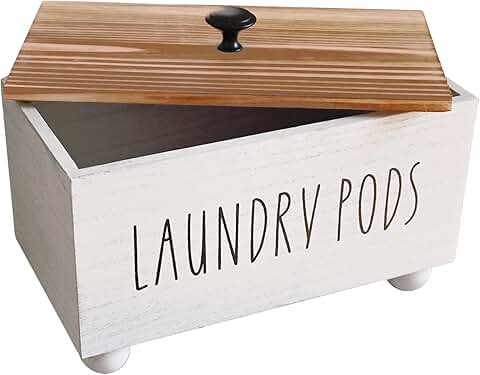 Rustic Wooden Laundry Pod Storage Container