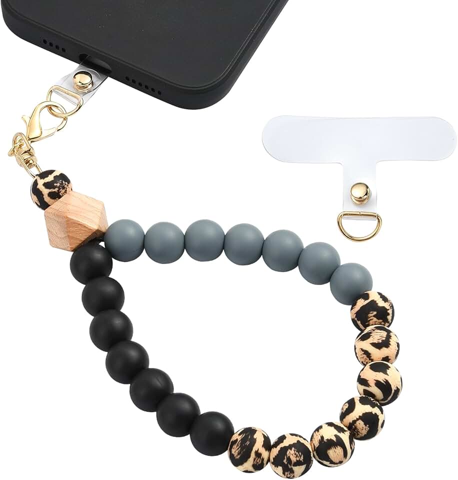 Silicone Beaded Phone Wrist Strap for Cases and Keys