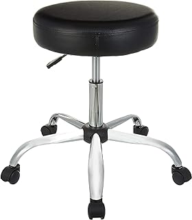 Adjustable Black Drafting Stool with Wheels