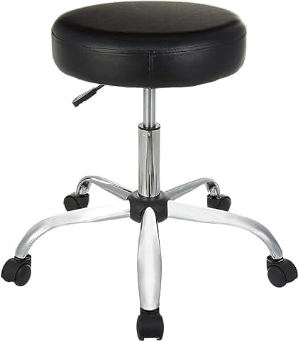 Adjustable Black Drafting Stool with Wheels