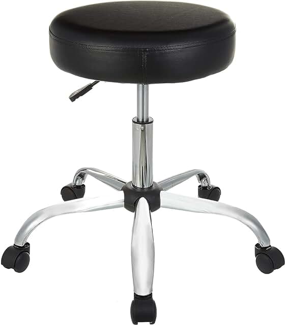 Adjustable Black Drafting Stool with Wheels