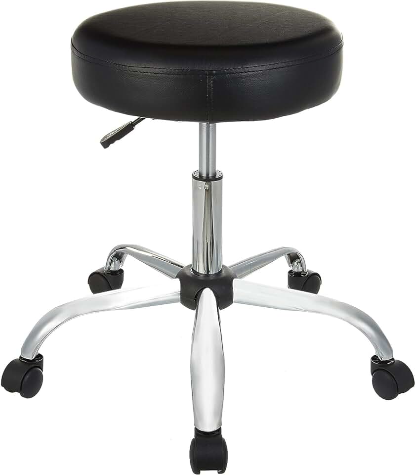 Adjustable Black Drafting Stool with Wheels
