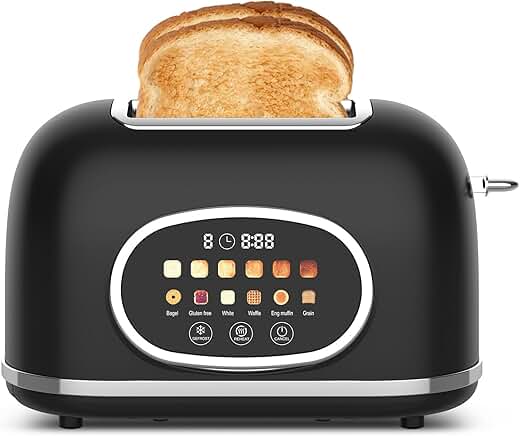 Touch Screen 2-Slice Toaster with Wide Slots and Multiple Settings